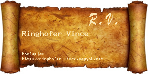 Ringhofer Vince névjegykártya