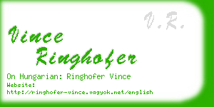 vince ringhofer business card